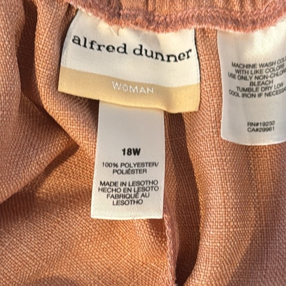 Alfred Dunner 2 pair Classic pull on pants trousers slacks Pink and Brown 18 18W - Picture 12 of 15
